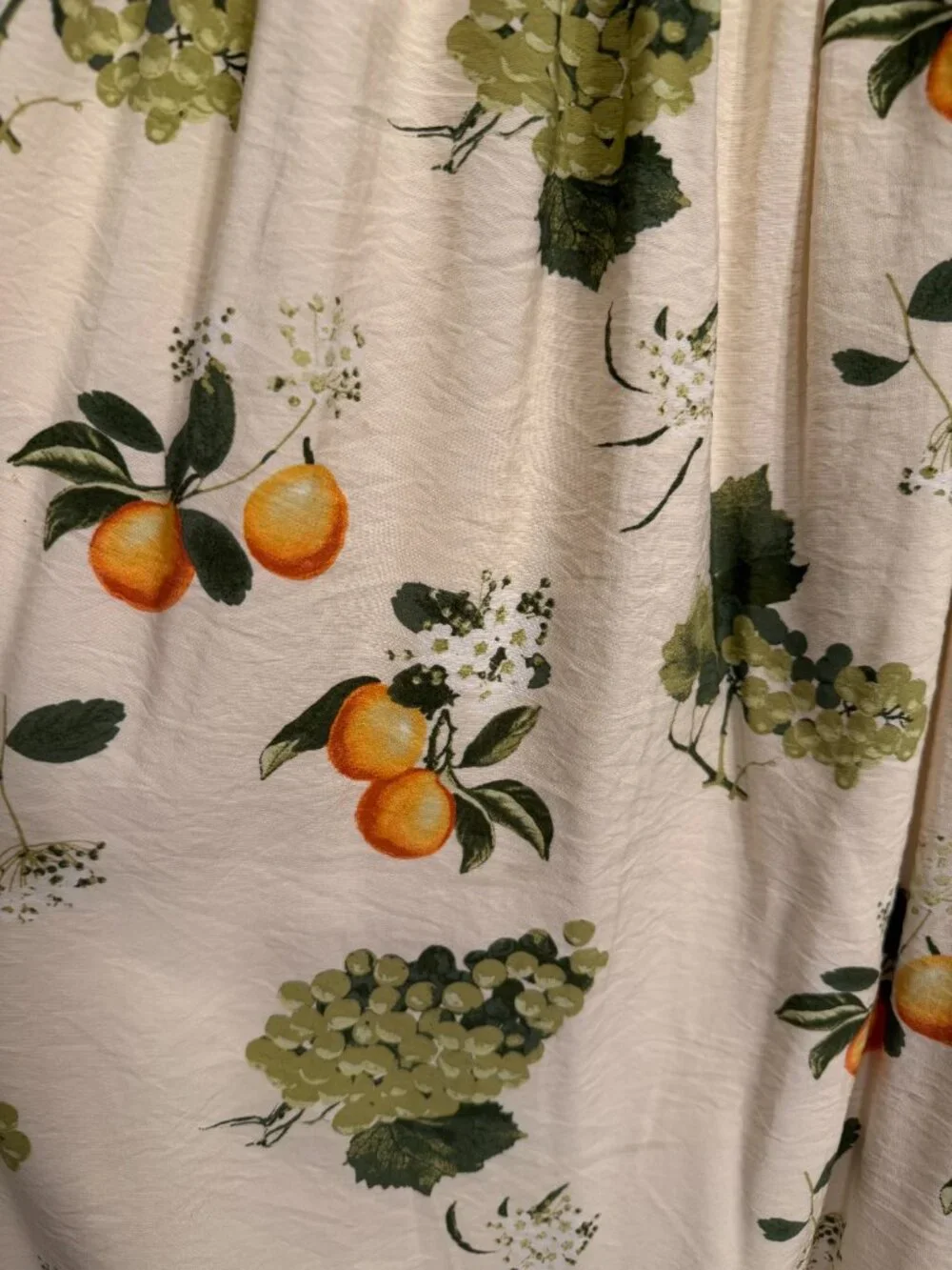 Abercrombie Fruit Lemon Print Smocked Cami Maxi, Dress Large